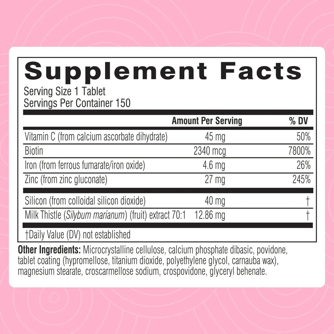 Swisse Biotin Hair Skin and Nails Collagen Supplement for Women & Men | Milk Thistle, Biotin, Vitamin C, Zinc & Iron|150 Tablets