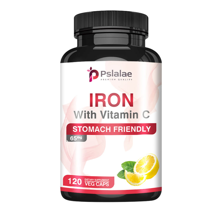 Iron and Vitamin C Supplements - Increase Energy, Improve Focus, and Improve Immune Function - 120 Capsules