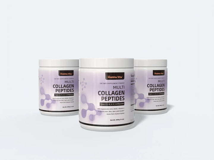 Multi Collagen Peptides Powder with Biotin, Hyaluronic Acid, Vitamin C for Healthy Hair, Skin, Nails, Joint, Unflavored 1.1 lbs