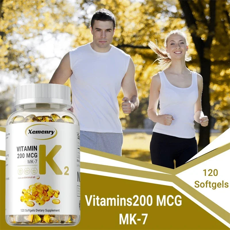 Vitamin K2 MK-7 Supplement - Supports Bone Density, Teeth, Skin, Heart Health and Immunity
