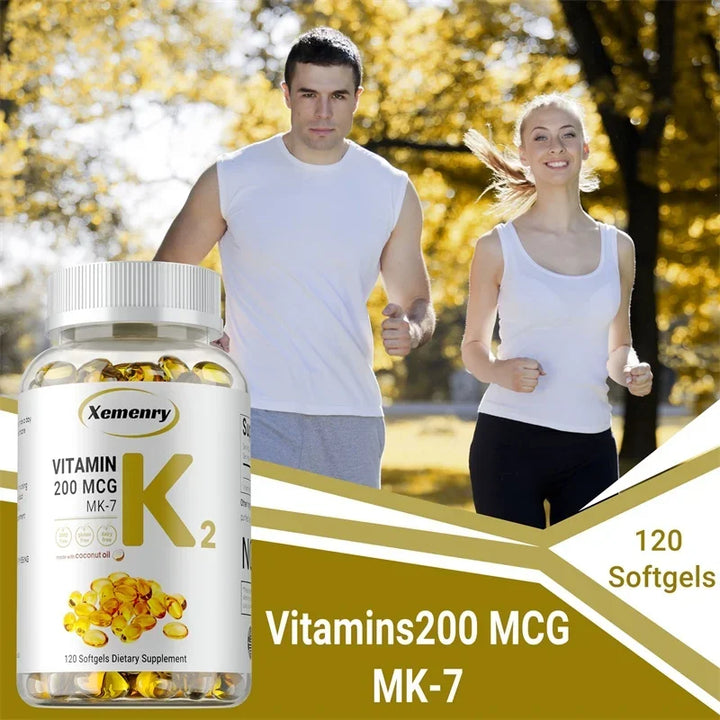 Vitamin K2 MK-7 Supplement - Supports Bone Density, Teeth, Skin, Heart Health and Immunity