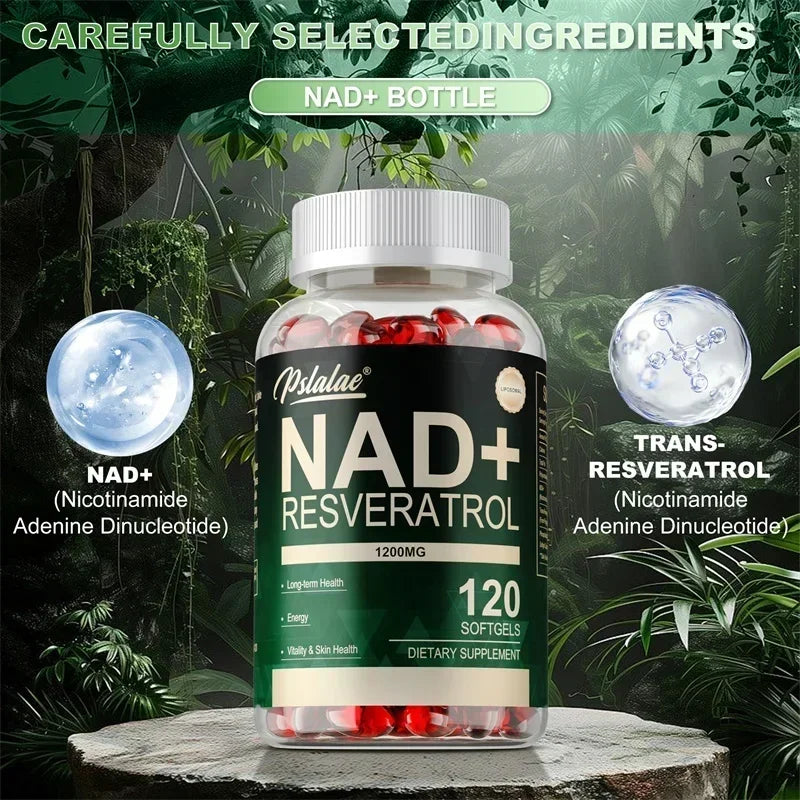 NAD+ Resveratrol - Supports Cellular Energy & Repair, Vitality, Healthy Aging, Metabolism, Cellular Health Supplement