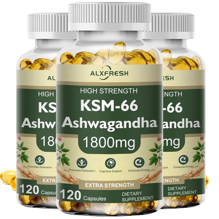 KSM-66 Organic Ashwagandha Capsules with Zinc | Non-GMO, Vegan | Premium Formula Health Supplement