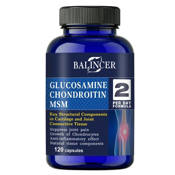 Glucosamine Chondroitin MSM Capsules, for Joint Health, Promotes Bone and Joint Mobility, Dietary Supplement
