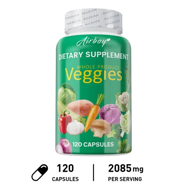 Veggies Supplement - Natural Antioxidant That Supports Energy Levels, Improves Digestion, Boosts Immunity and Maintains Vitality