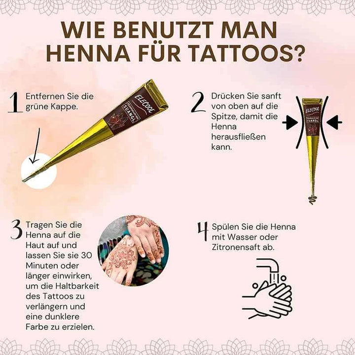 SUANGL Black Brown Red White Henna Cones Indian Henna Tattoo Paste For ...