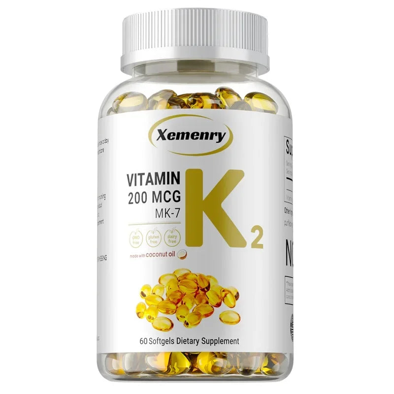 Vitamin K2 MK-7 Supplement - Supports Bone Density, Teeth, Skin, Heart Health and Immunity