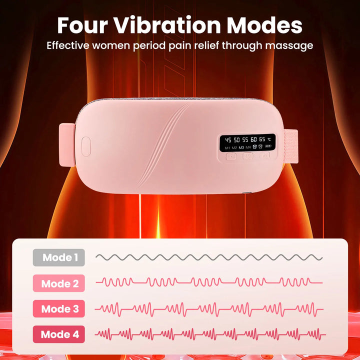 Electric Heating Pad Menstrual Cramp Massager Belt Women Period Care Hot Compress Device Vibration Abdominal Ulter Warmer Belt