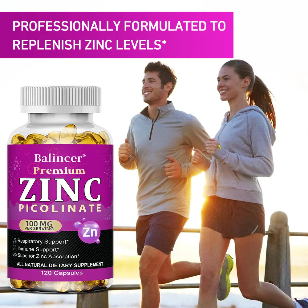 Zinc Picolinate 100 Mg - Superior Zinc Absorption Boosts Immune Support, Sleep & Energy, Supports Respiratory Health