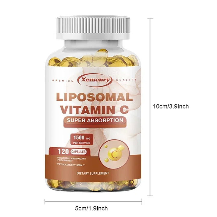 Liposomal Vitamin C - Anti-oxidation and Anti-aging, Improve Skin Condition, Reduce Wrinkles, Moisturize Skin - 120 Capsules