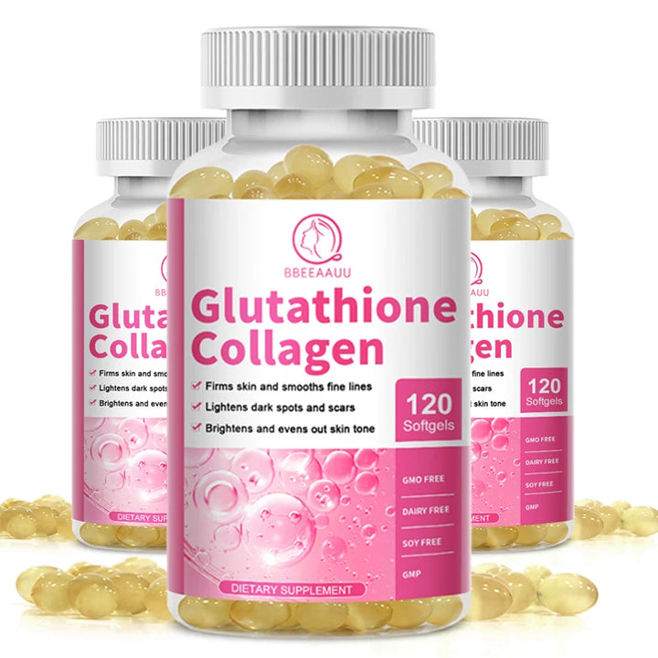 BBEEAAUU Collagen Glutathione Capsules Skin Whitening Supplement Antioxidant Support Liver Detoxification Improvement Skin Slack