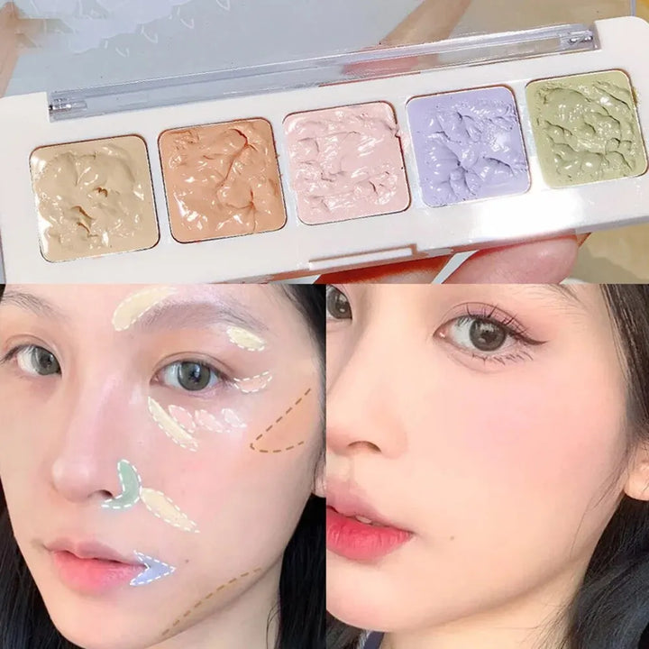 XIXI 5 Colors Corrector Palette Color Correcting Concealer Palett Face ...
