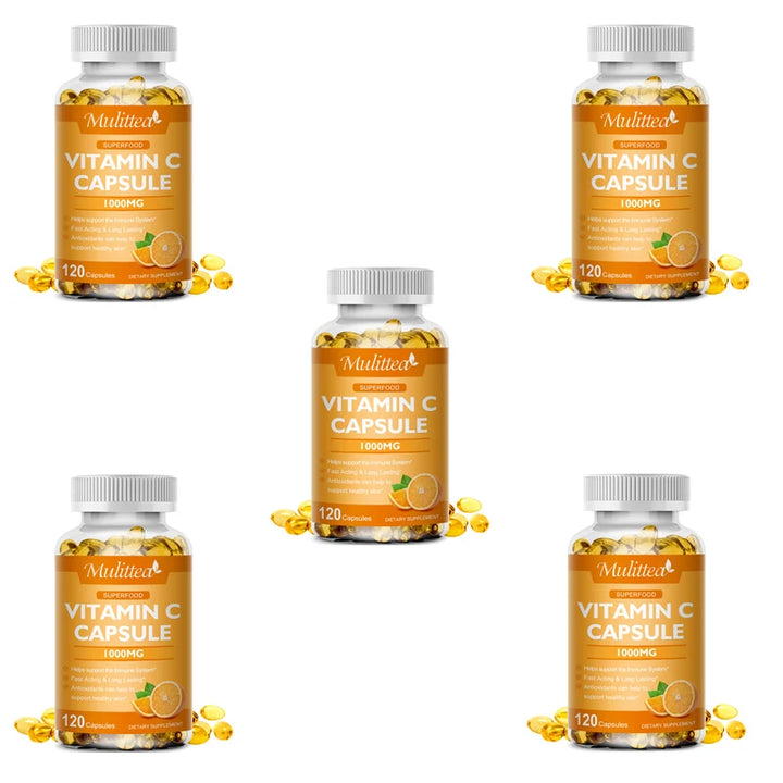 Mulittea Vitamin C 1000mg Rich In Antioxidant Helps Skin & nail and Hair Health Beauty Health Helper