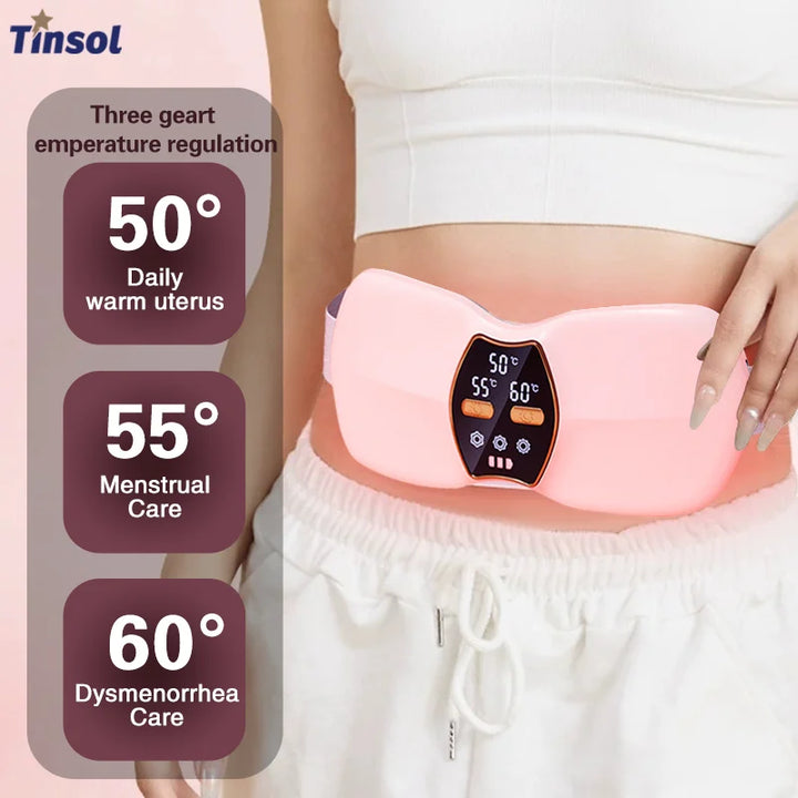 Women's Menstrual Period Heating Massage Belt with Three Temperature Settings Portable Abdominal Massager for Warming the Uterus