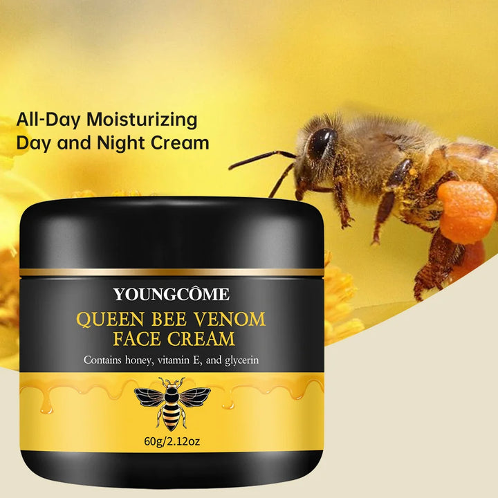 Queen Bee Venom Anti-Aging Face Cream - Collagen Boost & Deep Hydration, Wrinkle Reduction, Day/Night Moisturizer for All Skin