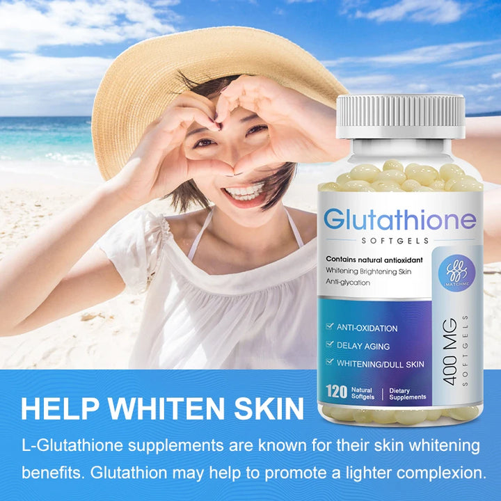 Skin Whitening Capsules - Glutathione, Helps with Dark Spots and Pigmentation, Has Anti-aging and Antioxidant Properties