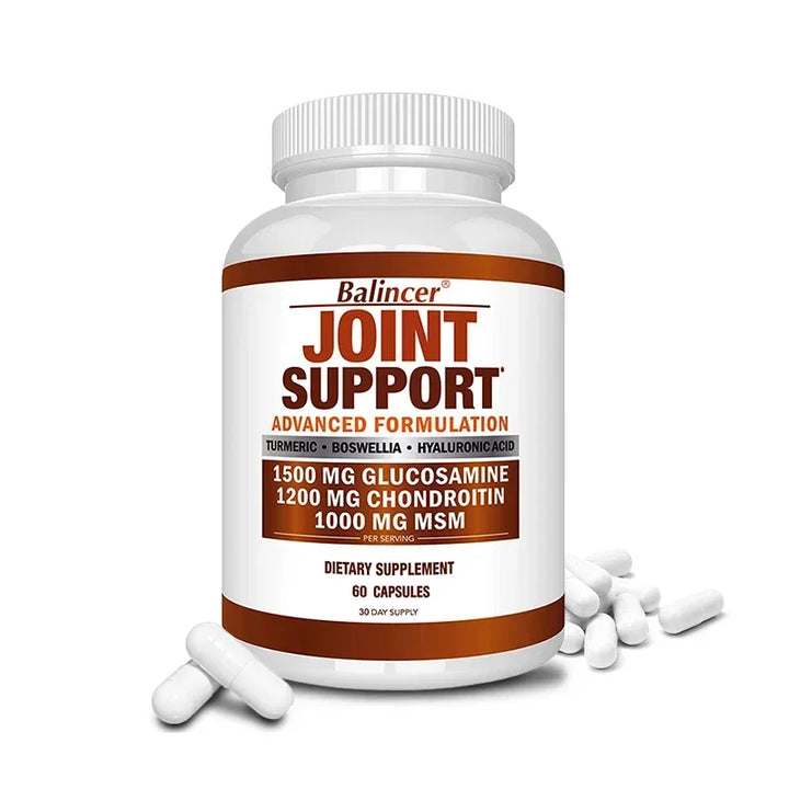 Balincer Glucosamine Chondroitin Msm with Turmeric Capsules, Supports Healthy Joint Structure, Function & Comfort, Non-GMO