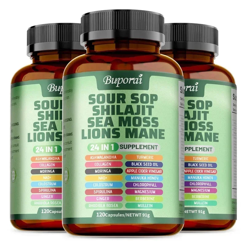 24-In-1 Soursop Supplement - Boosts Energy, Cell Support & Regeneration, Antioxidants, Improve Skin Health, Skin Vitality