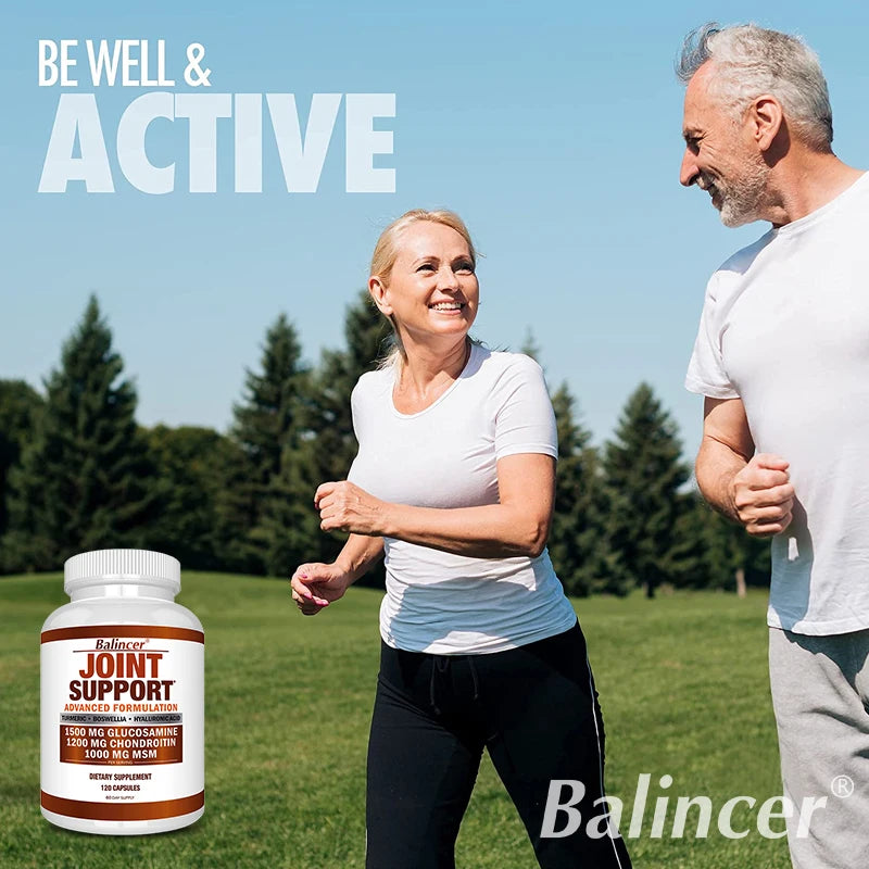Balincer Glucosamine Chondroitin Msm with Turmeric Capsules, Supports Healthy Joint Structure, Function & Comfort, Non-GMO