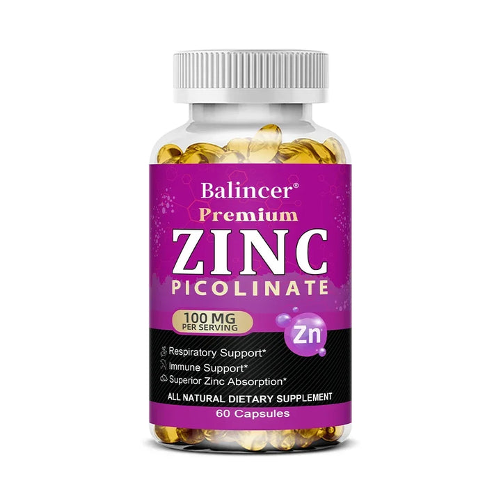 Zinc Picolinate 100 Mg - Superior Zinc Absorption Boosts Immune Support, Sleep & Energy, Supports Respiratory Health