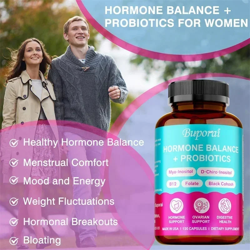 Hormone Balance + Probiotics - Supports Women's Health & Ovarian Function, Relieves Menopausal Discomfort - 120pcs