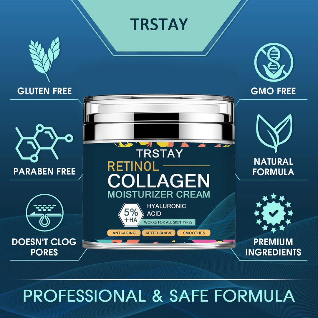 Mens Face Moisturizer Cream, Face Collagen Cream with Hyaluronic Acid Day and Night Nourishing and Moisturizing for Man (50ml 1.