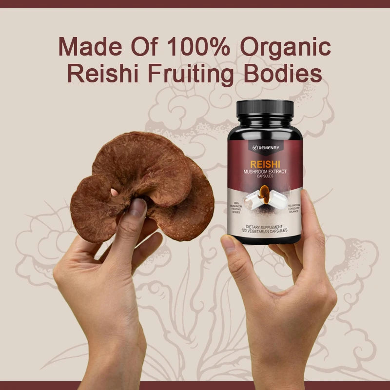Reishi Capsules - Relieve Stress, Improve Sleep and Cognitive Function, and Enhance Immunity
