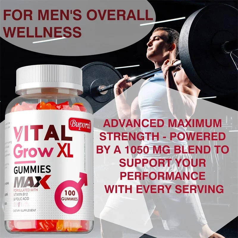 Vital Grow XL Male Gummies - Improving Athletic Performance, Male Energy Management, Enhancing Male Vitality and Endurance