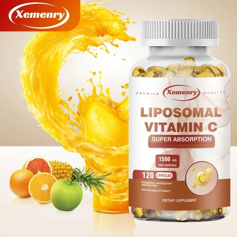 Liposomal Vitamin C - Anti-oxidation and Anti-aging, Improve Skin Condition, Reduce Wrinkles, Moisturize Skin - 120 Capsules
