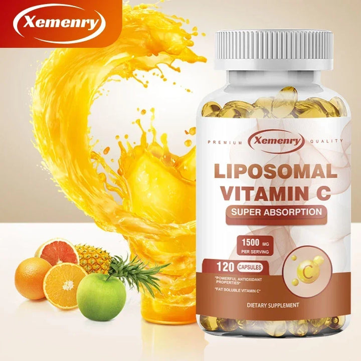Liposomal Vitamin C - Anti-oxidation and Anti-aging, Improve Skin Condition, Reduce Wrinkles, Moisturize Skin - 120 Capsules