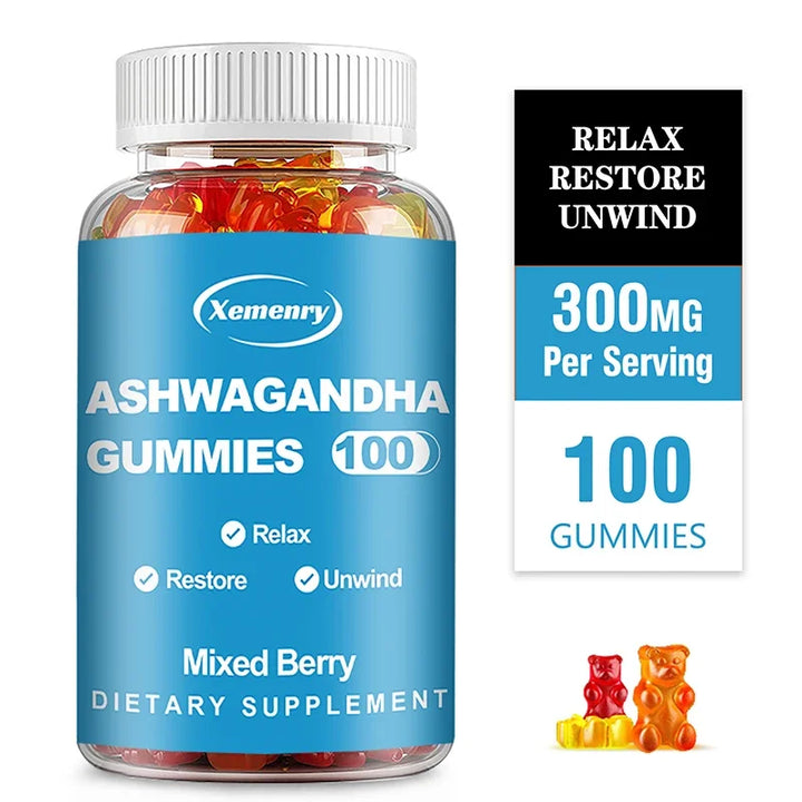 Ashwagandha Gummies - Relieve Stress, Improve Sleep, Improve Energy and Endurance, Muscle Mass, Boost Immunity
