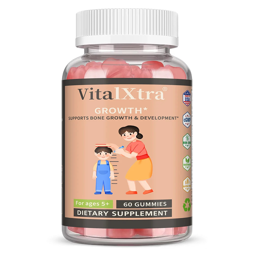 Height Growth Gummies - with Ashwaganda & Calcium,Supports Bone Growth & Development for Kids, Teens, & Young Adults