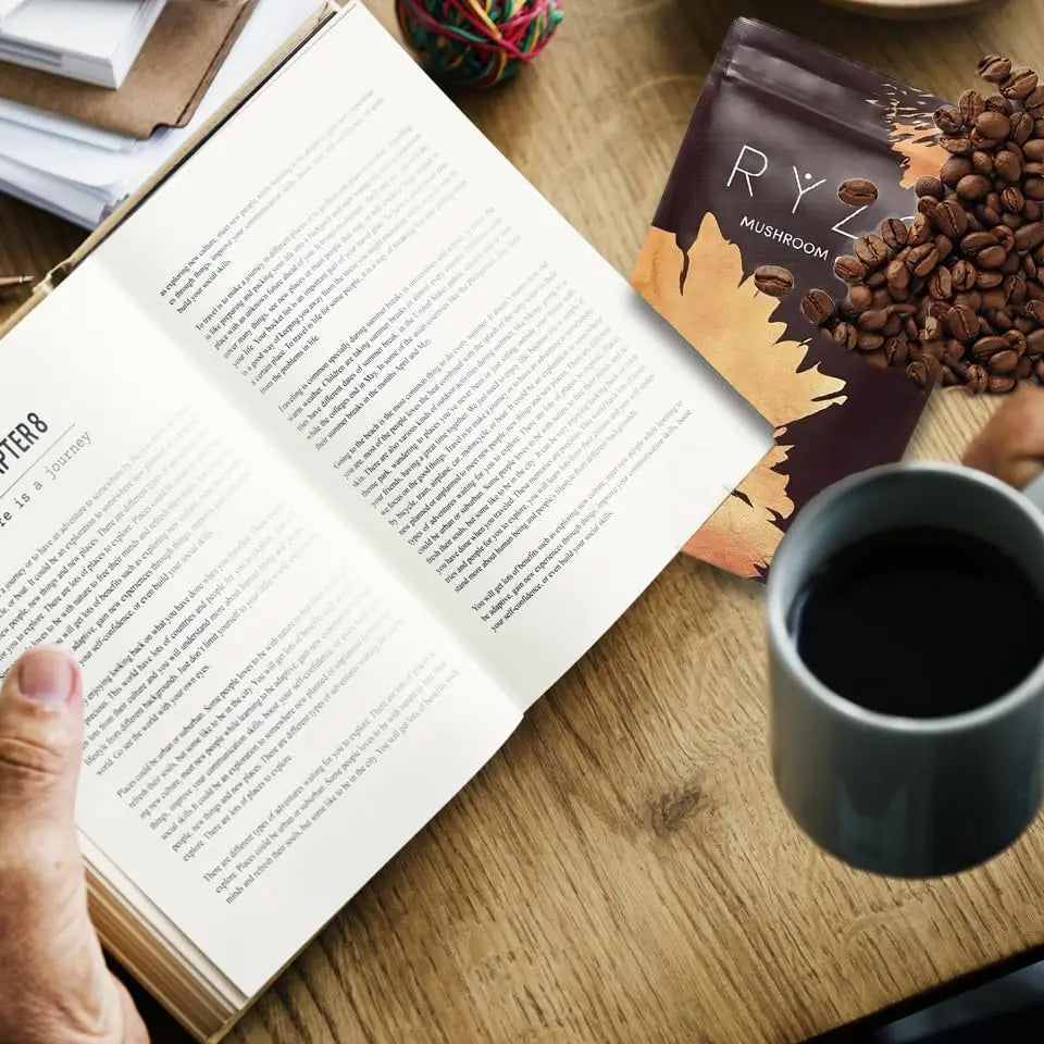 Organic Mushroom Coffee - Shiitake, Cordyceps, Supports Immune, Focus, Concentration, Stress, Digestion & Energy - 180 G