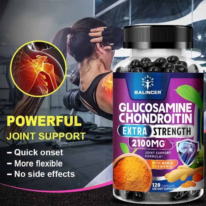Glucosamine Chondroitin - Supports Joint and Cartilage Health, Promoting Joint Mobility and Comfort - 120 Capsules