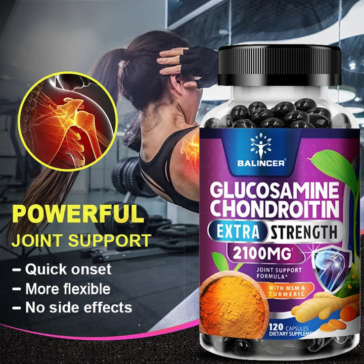 Glucosamine Chondroitin - Supports Joint and Cartilage Health, Promoting Joint Mobility and Comfort - 120 Capsules