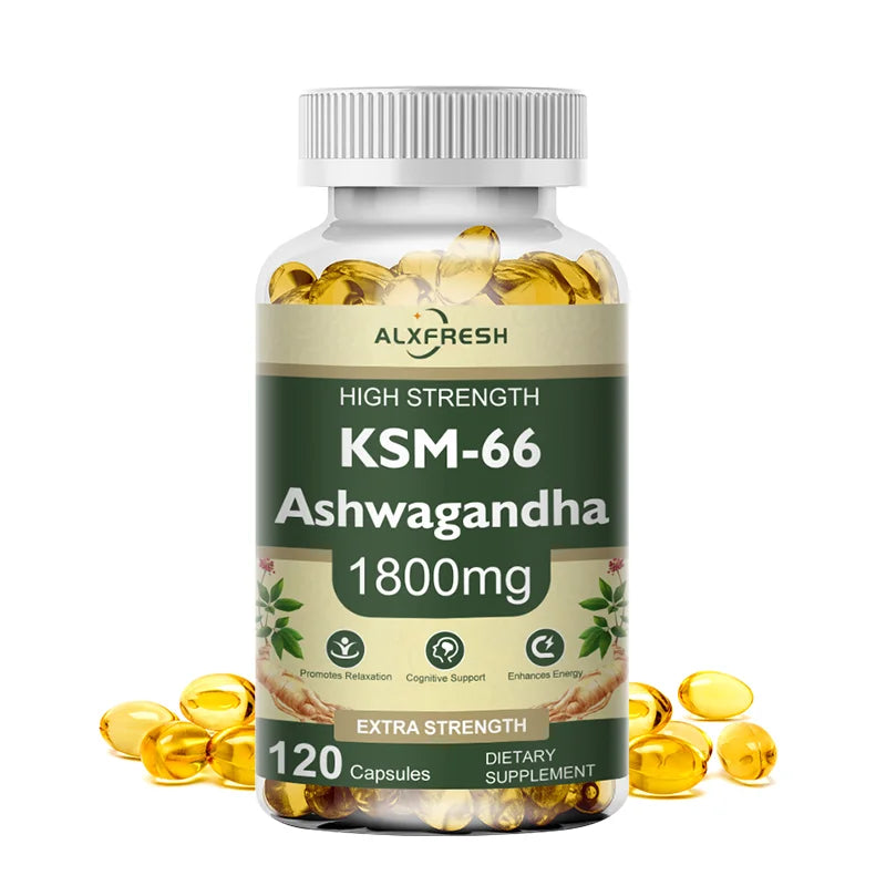 KSM-66 Organic Ashwagandha Capsules with Zinc | Non-GMO, Vegan | Premium Formula Health Supplement