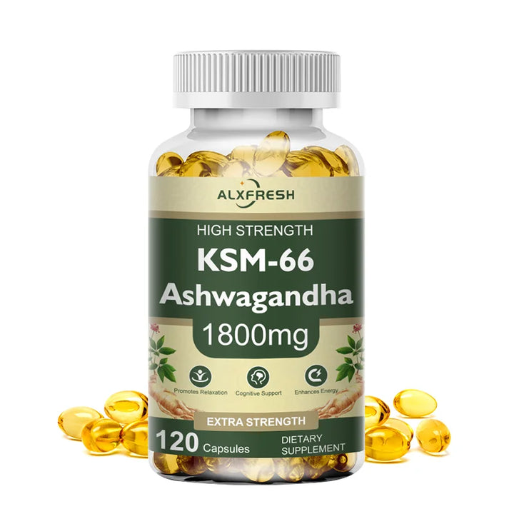KSM-66 Organic Ashwagandha Capsules with Zinc | Non-GMO, Vegan | Premium Formula Health Supplement