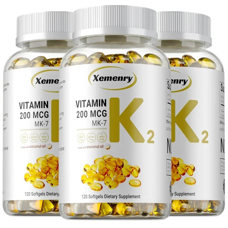 Vitamin K2 MK-7 Supplement - Supports Bone Density, Teeth, Skin, Heart Health and Immunity
