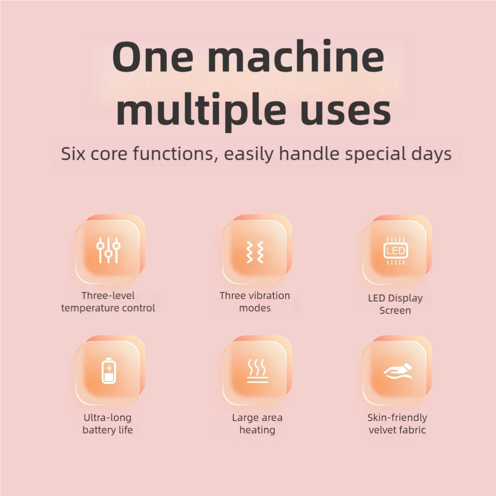 Women's Menstrual Period Heating Massage Belt with Three Temperature Settings Portable Abdominal Massager for Warming the Uterus