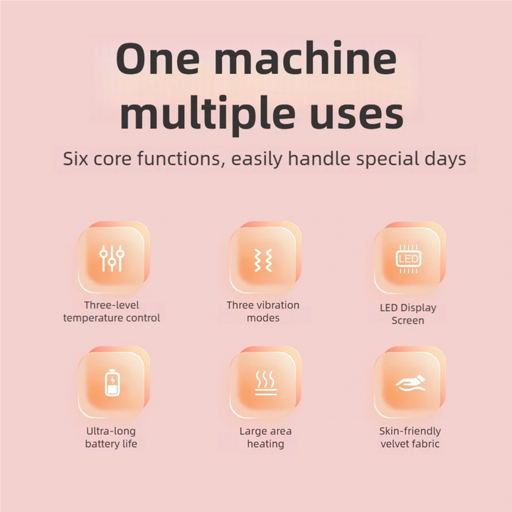 Women's Menstrual Period Heating Massage Belt with Three Temperature Settings Portable Abdominal Massager for Warming the Uterus