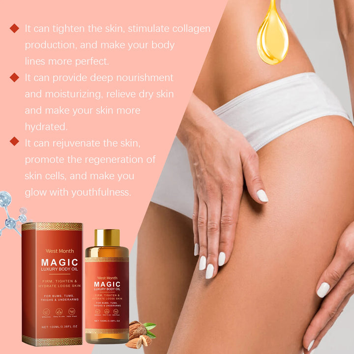 West Month Magic Luxury Body Oil Moisturizing Skin Firming Hip Arm Leg Tighten Skin Barrier Repair Care Relax Body Massage Oil