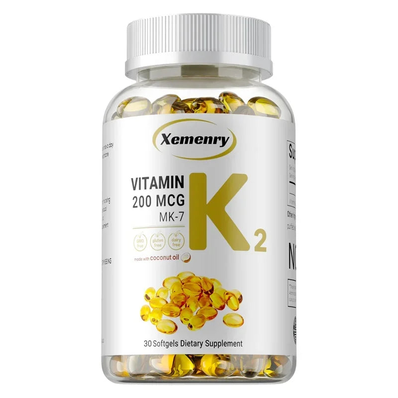 Vitamin K2 MK-7 Supplement - Supports Bone Density, Teeth, Skin, Heart Health and Immunity