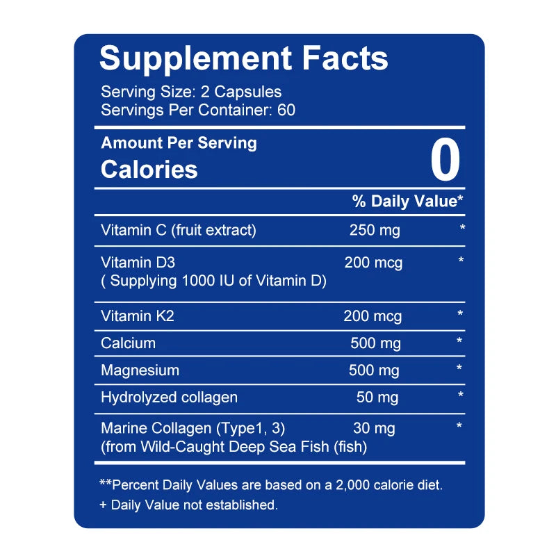 BBEEAAUU Bone Collagen Capsule Bone and Joint Health Osteoporosis Collagen Peptide Joint Collagen Supplement