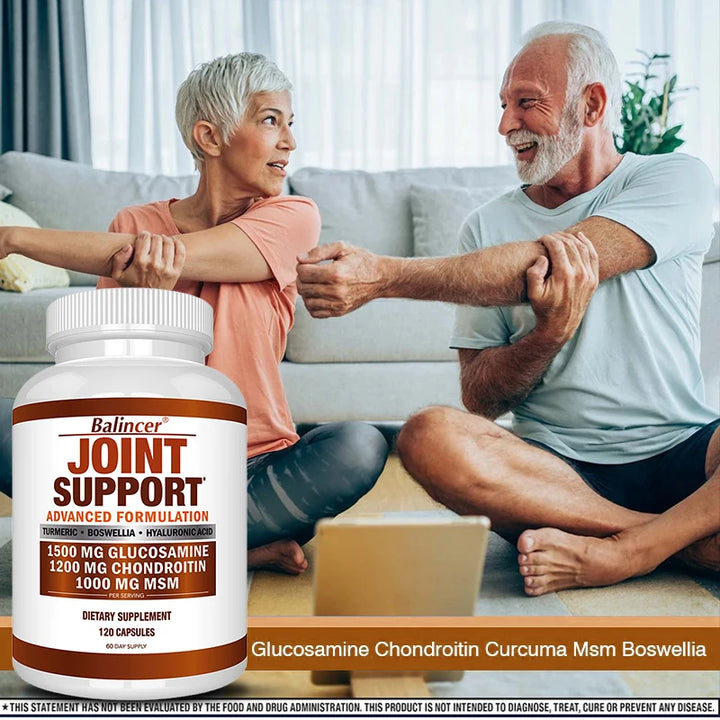 Balincer Glucosamine Chondroitin Msm with Turmeric Capsules, Supports Healthy Joint Structure, Function & Comfort, Non-GMO
