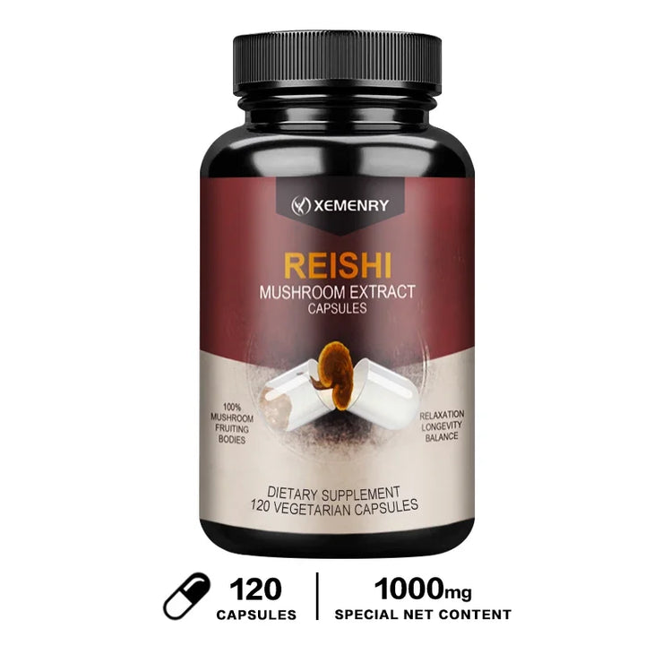 Reishi Capsules - Relieve Stress, Improve Sleep and Cognitive Function, and Enhance Immunity