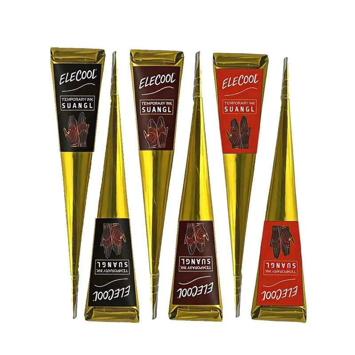 SUANGL Black Brown Red White Henna Cones Indian Henna Tattoo Paste For ...