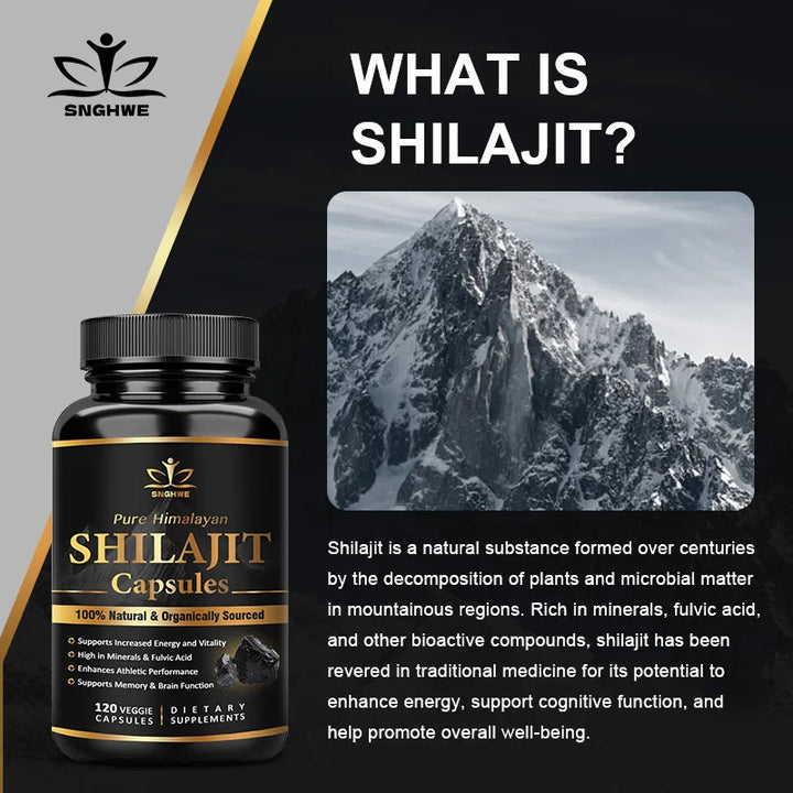 Himalaya Shilajit Capsule Original High in Trace Minerals& Fulvic Acid for Energy,Muscle Strength&Immunity, Endurance for Adult