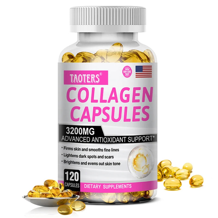 Collagen Supplements - Contains glutathione, an antioxidant that brightens and firms skin and supports healthy hair and nails