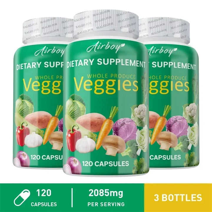 Veggies Supplement - Natural Antioxidant That Supports Energy Levels, Improves Digestion, Boosts Immunity and Maintains Vitality