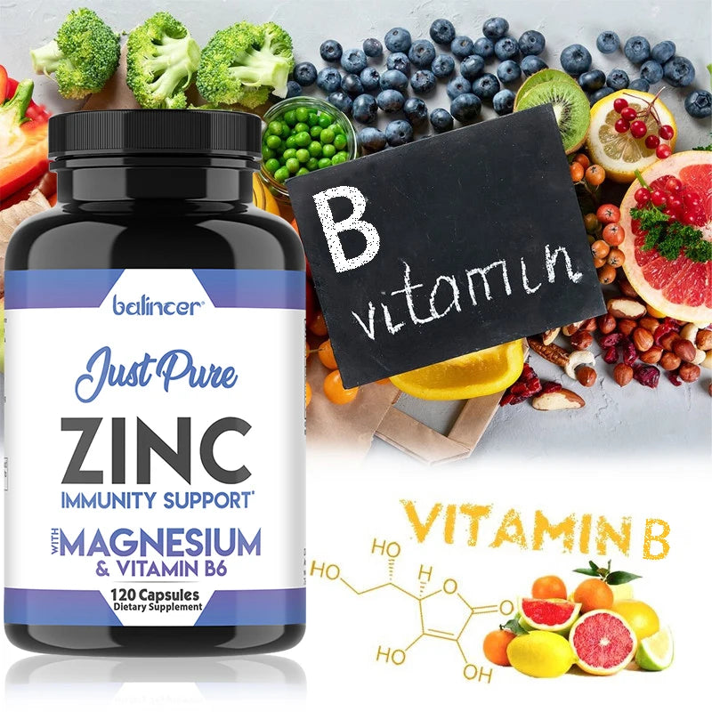 Zinc Supplements - Promotes Energy Production, Supports Immune System and Overall Health, Non-GMO, Gluten-Free
